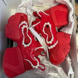Noir Kei Ninomiya x Reebok Flying Pearl Red Pump Fury Sneakers